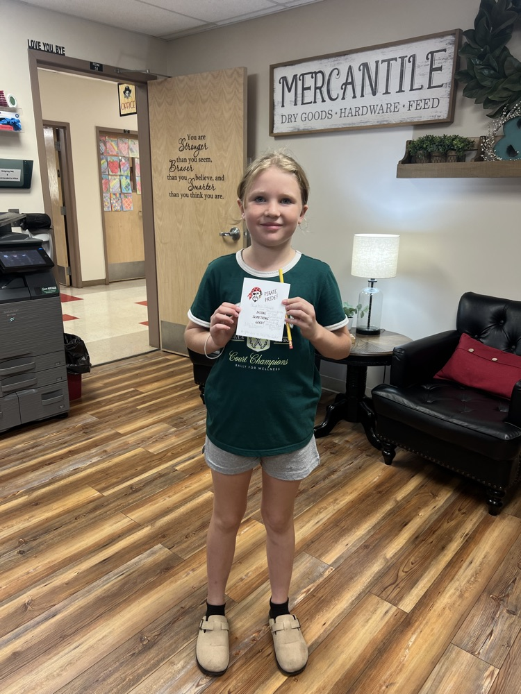 Haden earned a Pirate Pride for being kind, helpful, and hard-working.