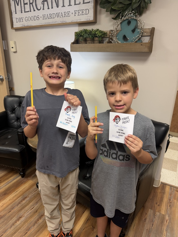 Zaden and Trent earned a Pirate Pride for being kind, helpful, and hard-working.