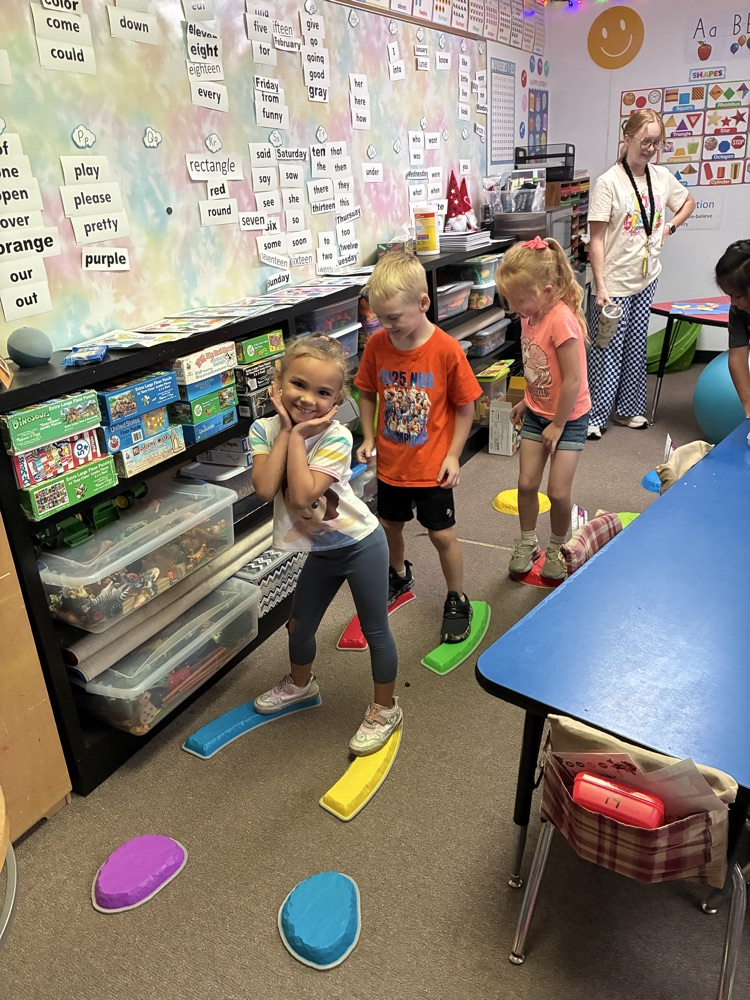 Kindergarten students enjoying centers