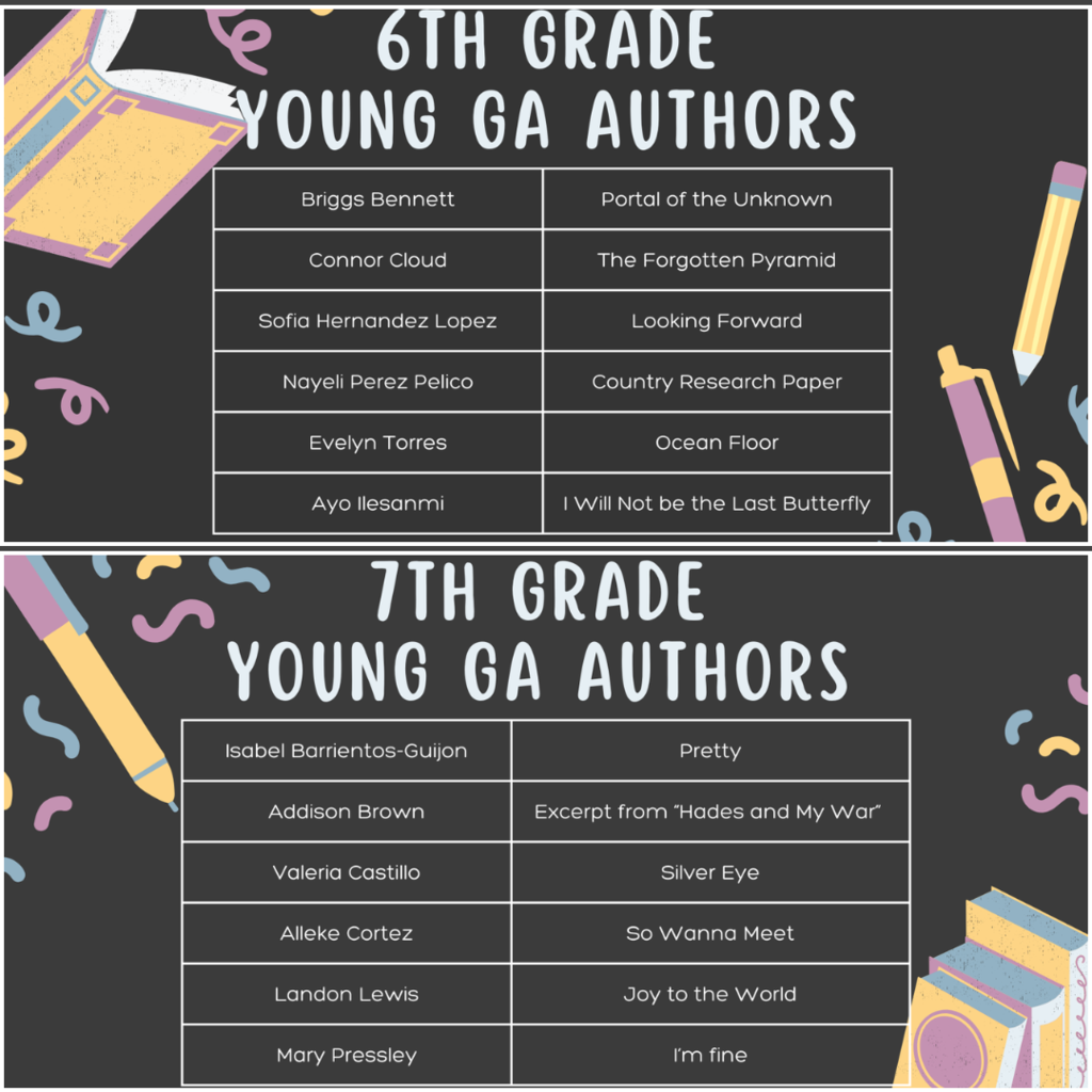 Young Georgia Authors- HCMS 24-25