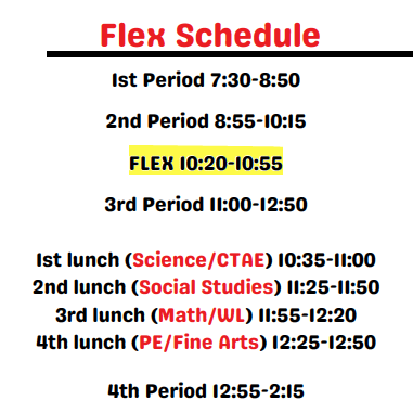 DHS Flex Bell schedule image