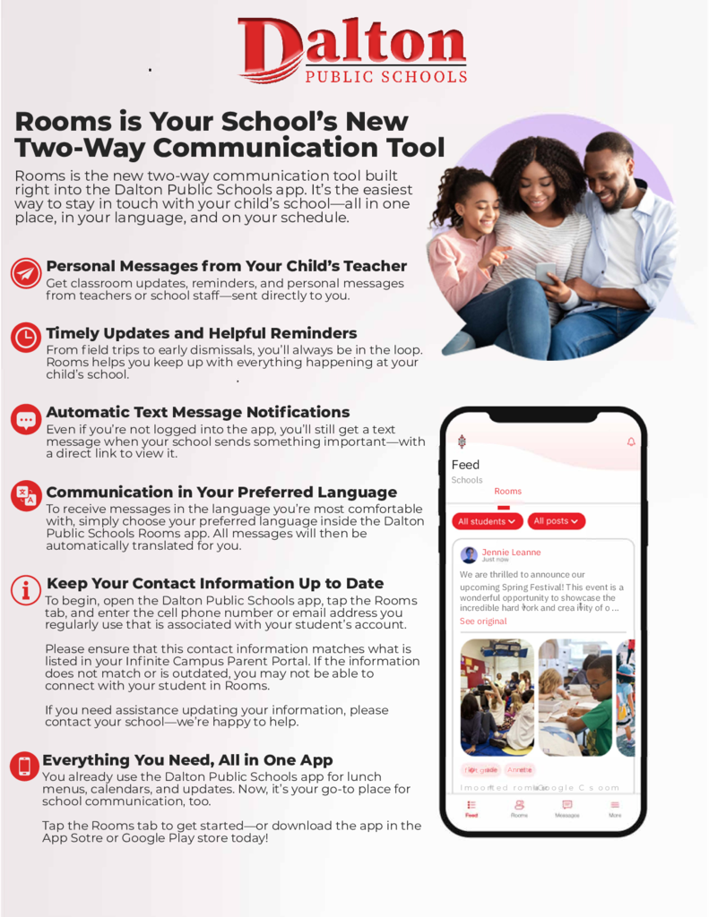 Rooms flyer for Parents