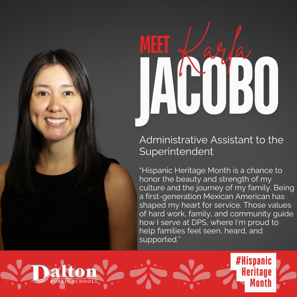 Hispanic Heritage Month Staff Spotlight: Karla Jacobo 🌟 Administrative Assistant to the Superintendent