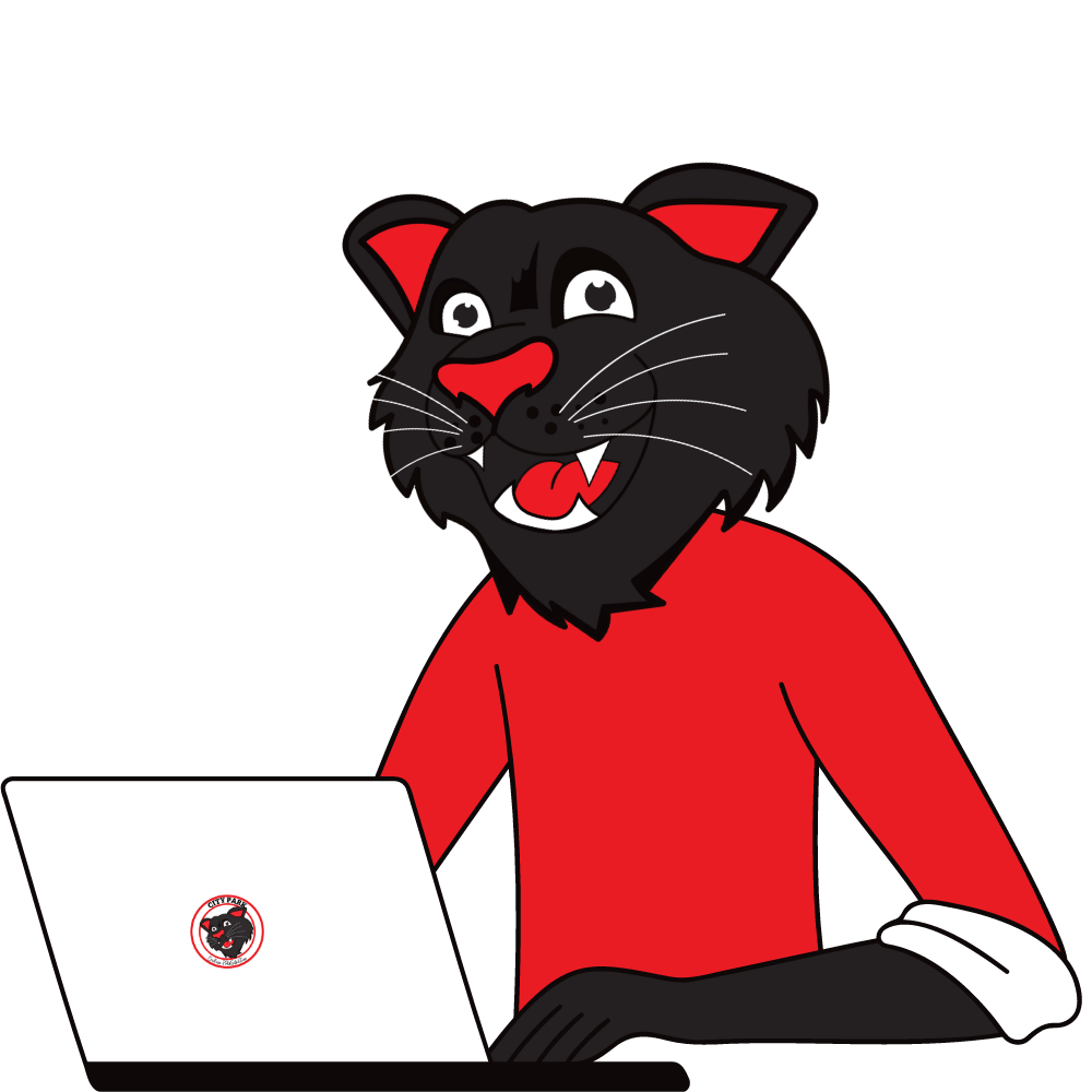 Paws at computer