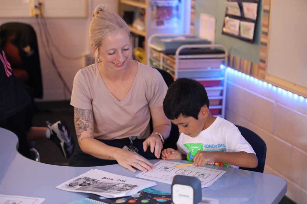 Classroom Spotlight: Today, Maggie Kalafut’s class at Park Creek School engaged in thoughtful discussions as they worked through comprehension questions connected to a story they had read earlier in the week about an amusement park adventure.