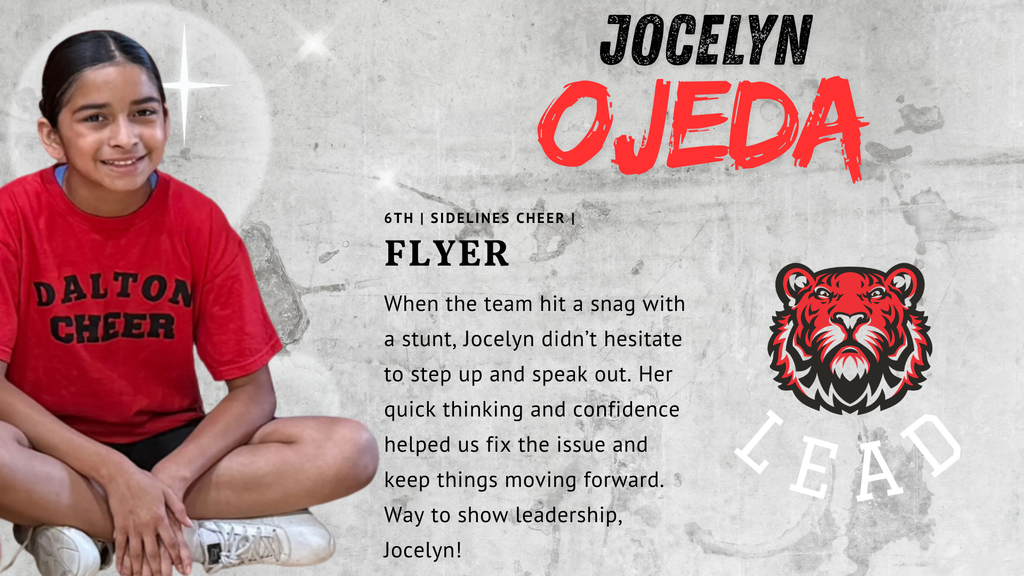 Sideline Cheer — Jocelyn Ojeda (6th Grade, Flyer)