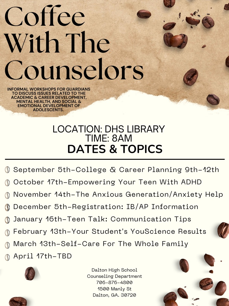 Coffee with Counselors graphic