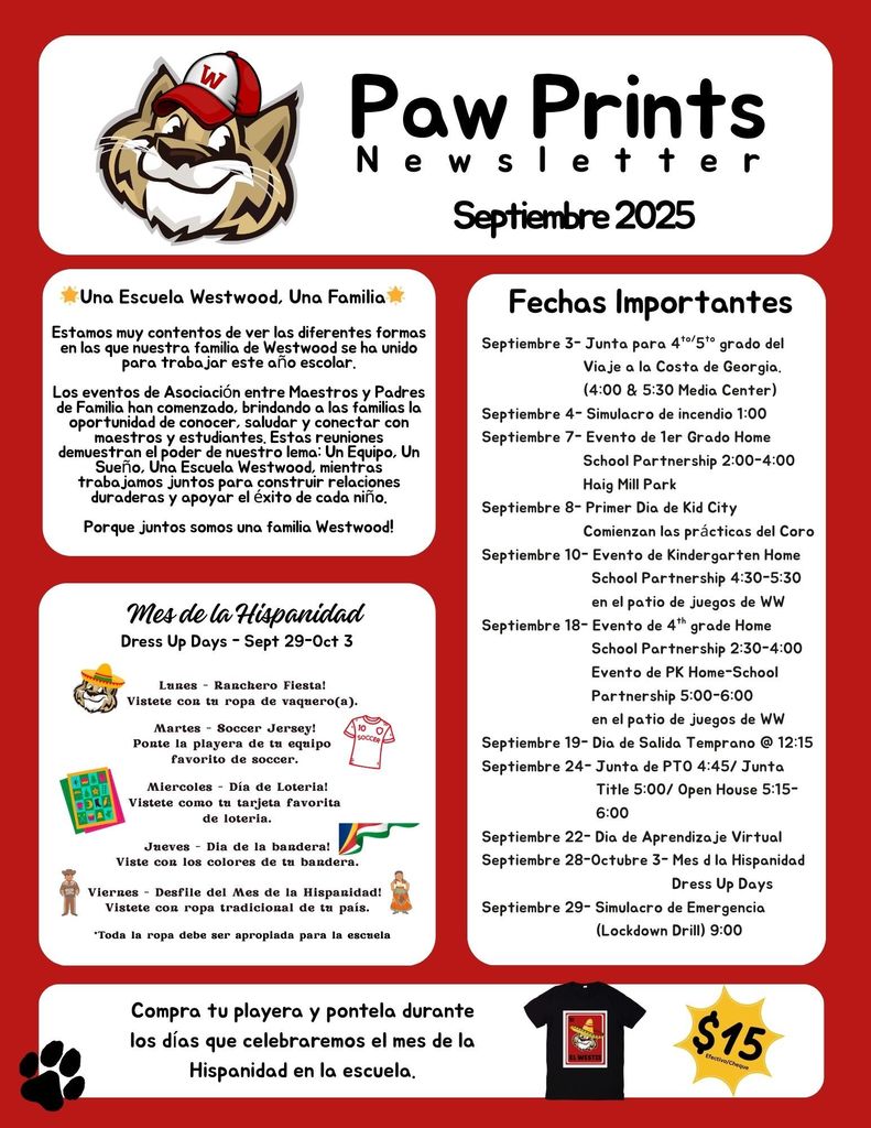 September Paw Prints Newsletter-Spanish