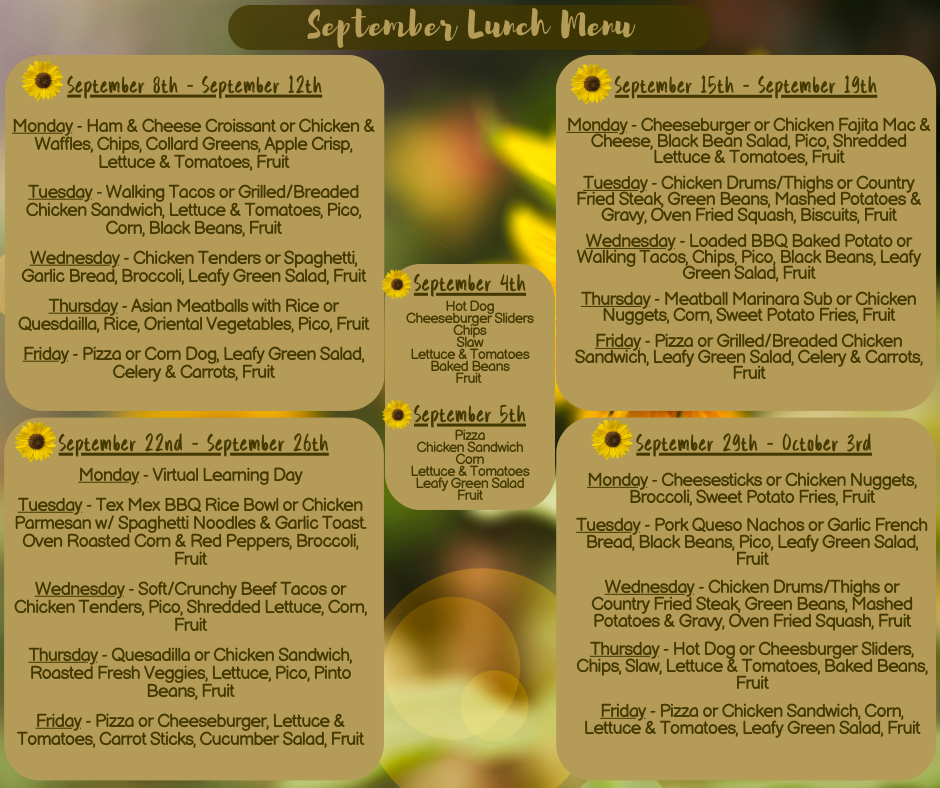 Brookwood Lunch Menu