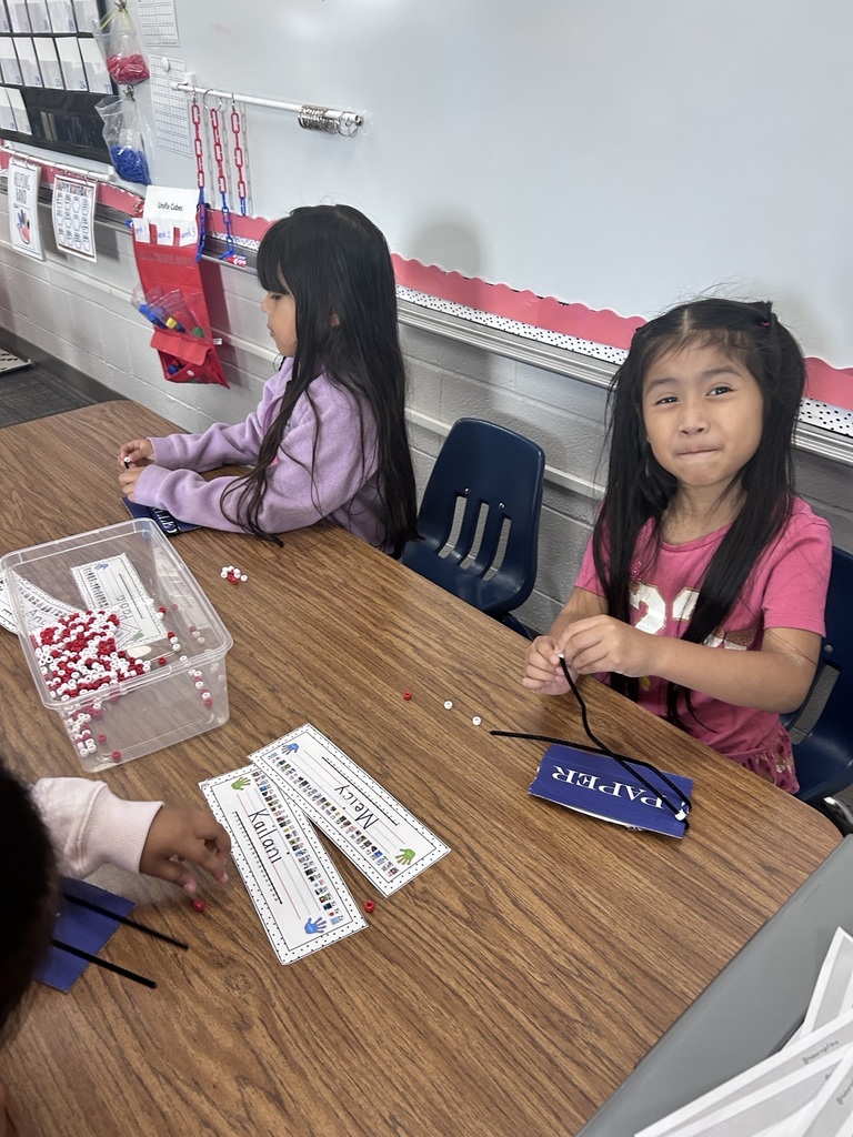 Students with patriotic items 