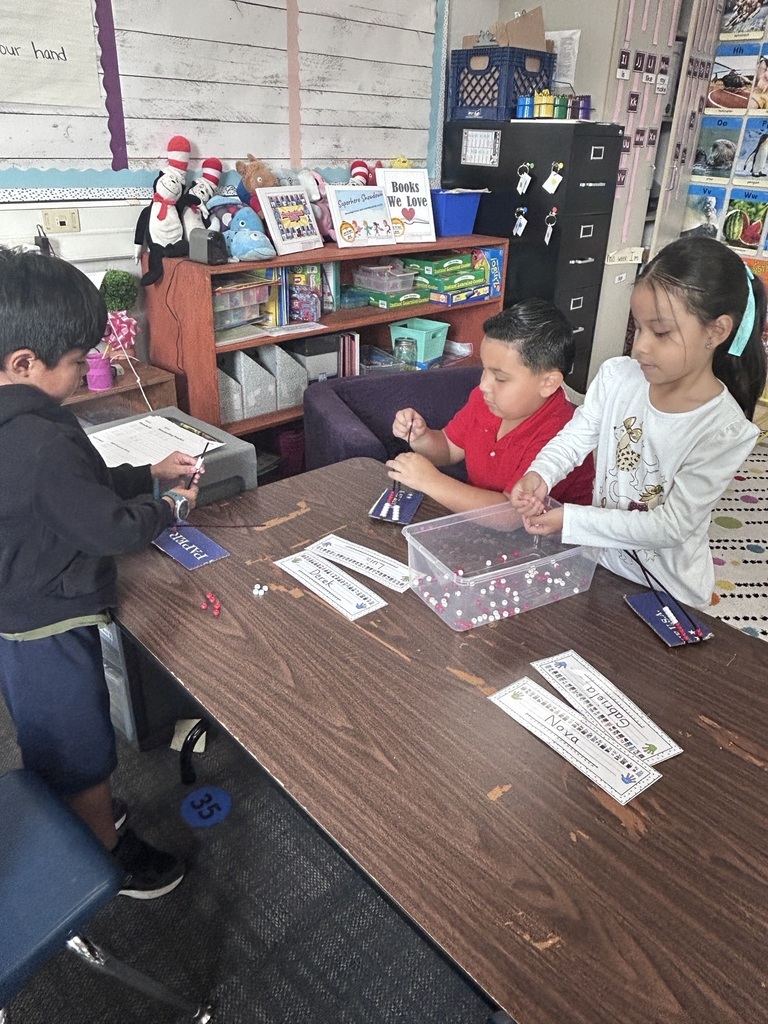 Students with patriotic items 