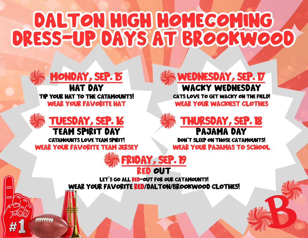 Next week we are dressing up to celebrate Dalton High School's homecoming!