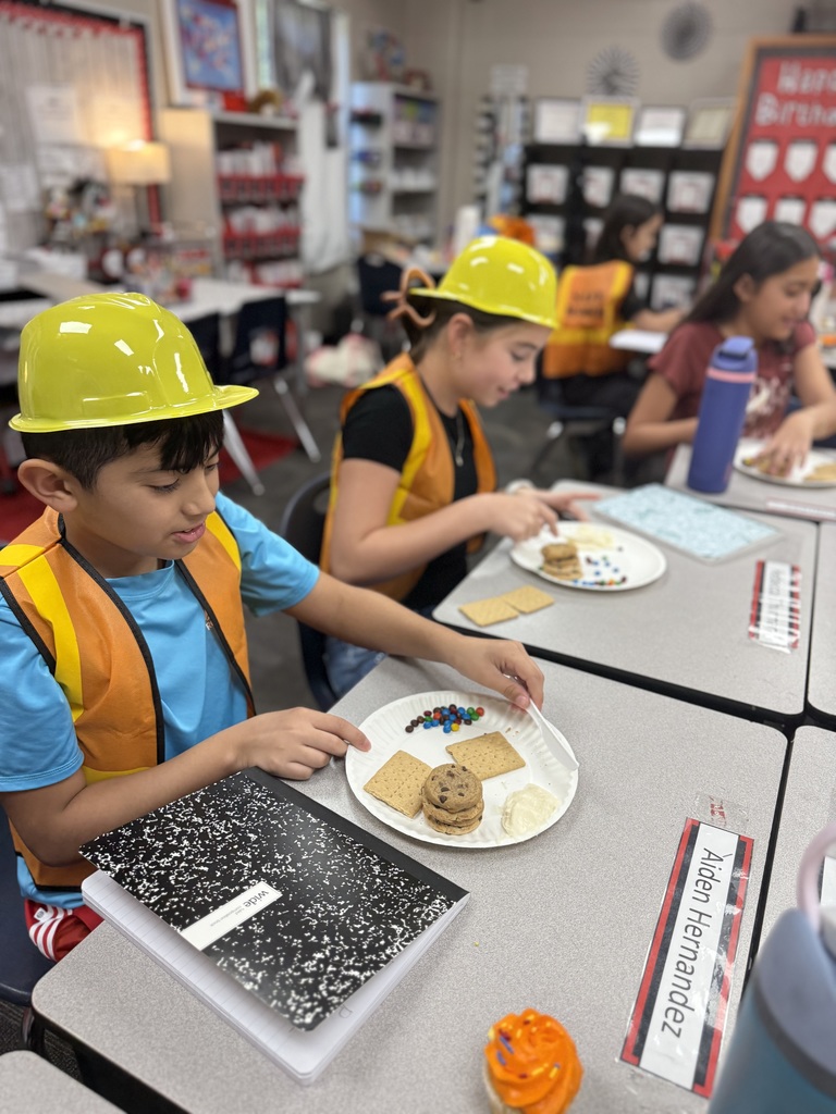 Classroom Spotlight: Fifth graders in Mrs. Mariela Vazquez’s class at Brookwood School transformed their room into an Earth Construction Zone!  Wearing yellow helmets and orange vests, students explored constructive and destructive processes that shape our planet. Using Chips Ahoy cookies, graham crackers, frosting, and chocolate chips, they modeled divergent, convergent, and transform boundaries—all inside a “caution-taped” construction zone! Hands-on learning made science come alive as students discovered how the Earth is constantly changing beneath our feet.