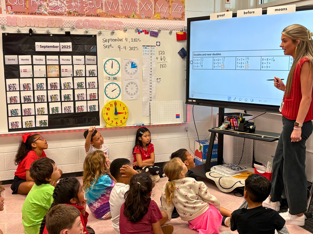 Classroom Spotlight: Students in Maddie Tighe’s class at Westwood School have been hard at work during their math block! They’ve been practicing adding doubles and near doubles, sharpening their number sense and building confidence as mathematicians. Way to go, Wildcats!