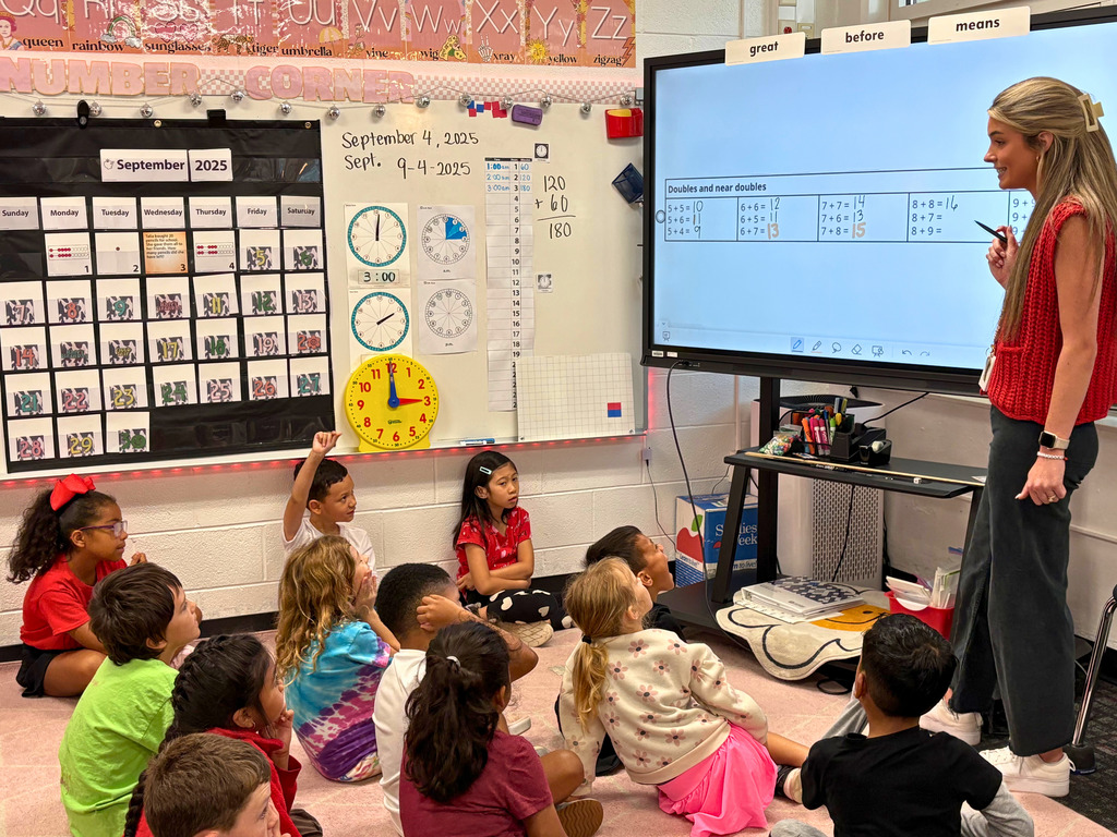 Classroom Spotlight: Students in Maddie Tighe’s class at Westwood School have been hard at work during their math block! They’ve been practicing adding doubles and near doubles, sharpening their number sense and building confidence as mathematicians. Way to go, Wildcats!