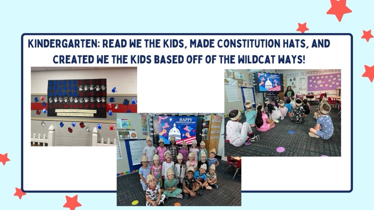 Kindergarten read “We the Kids” for Constitution Day