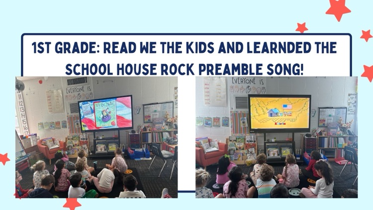 First Grade learning a song for Constitution Day  