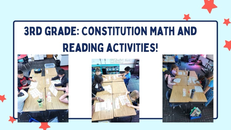 Third Grade Math and Reading activities for Constitution Day
