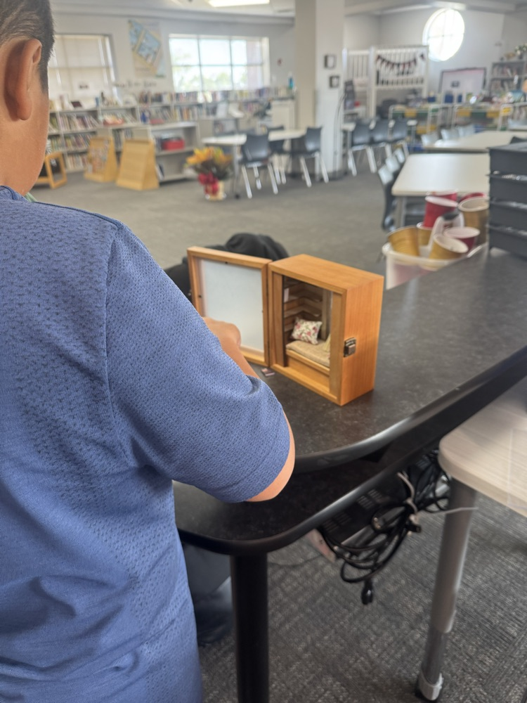 photo of boys at tiny library 