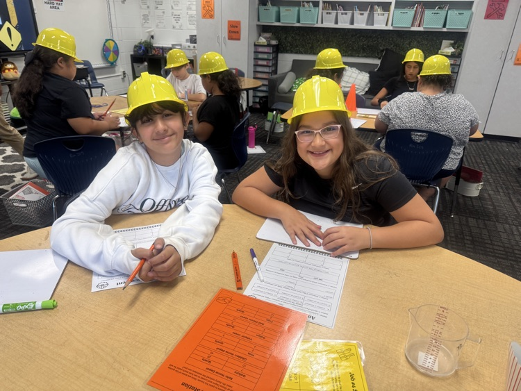5th grade students working on math 