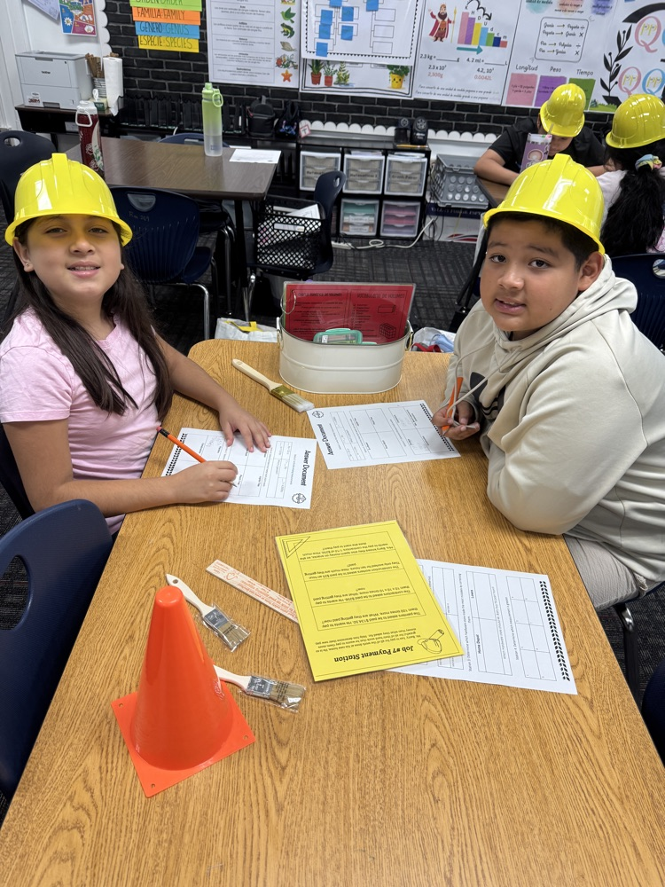 5th grade students working on Math 