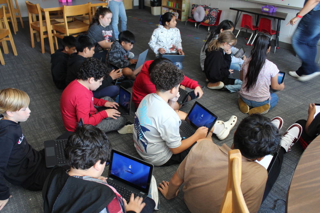students working on computers