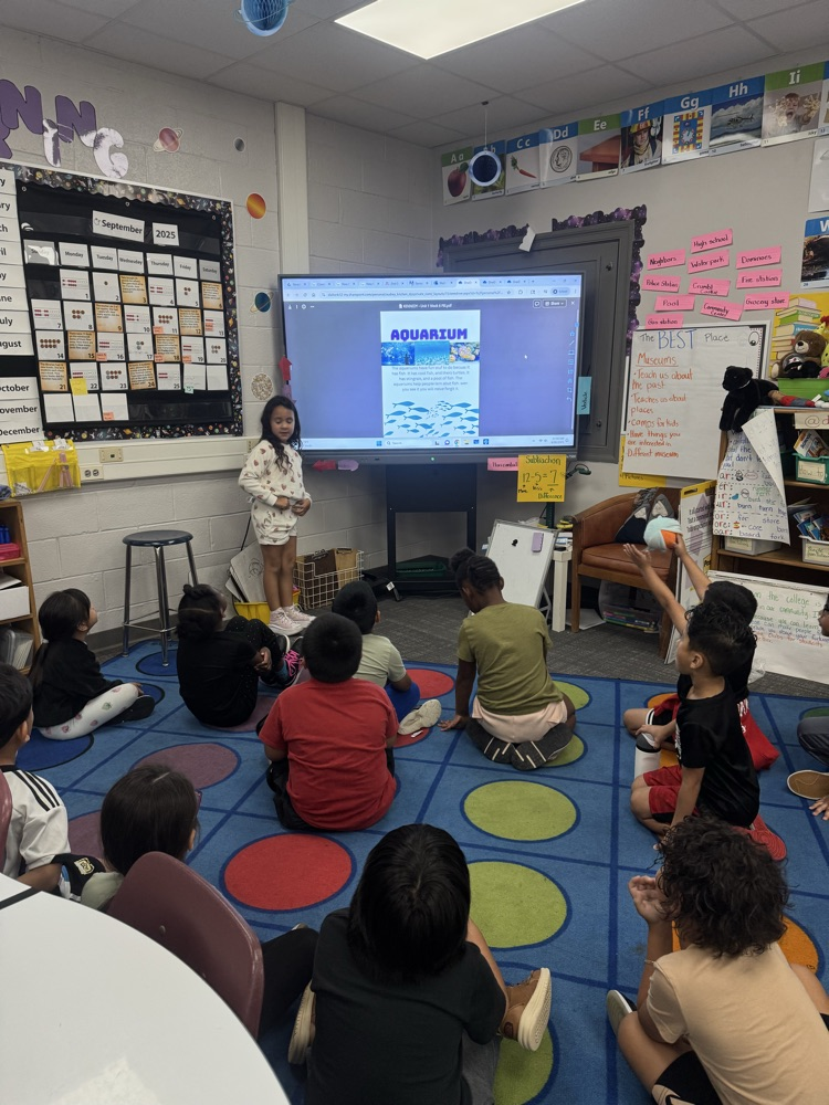 students presenting in class