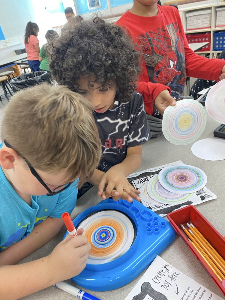 students in art class