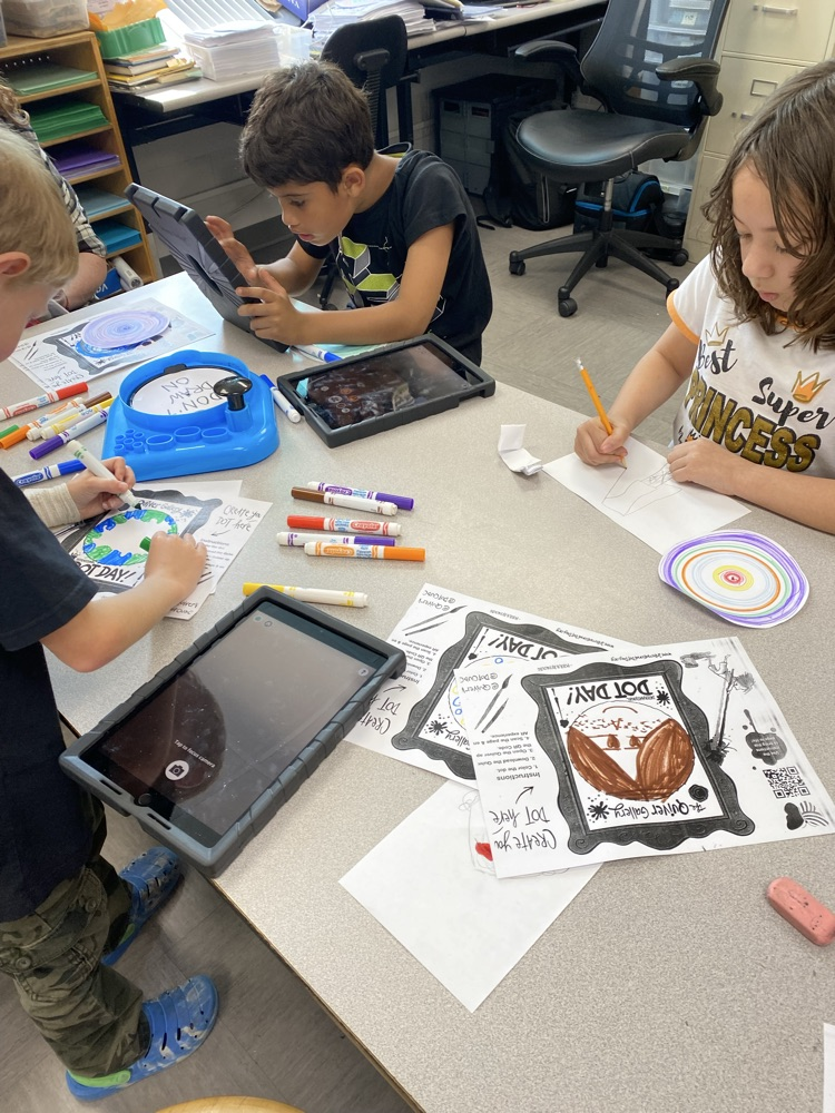 students in art class