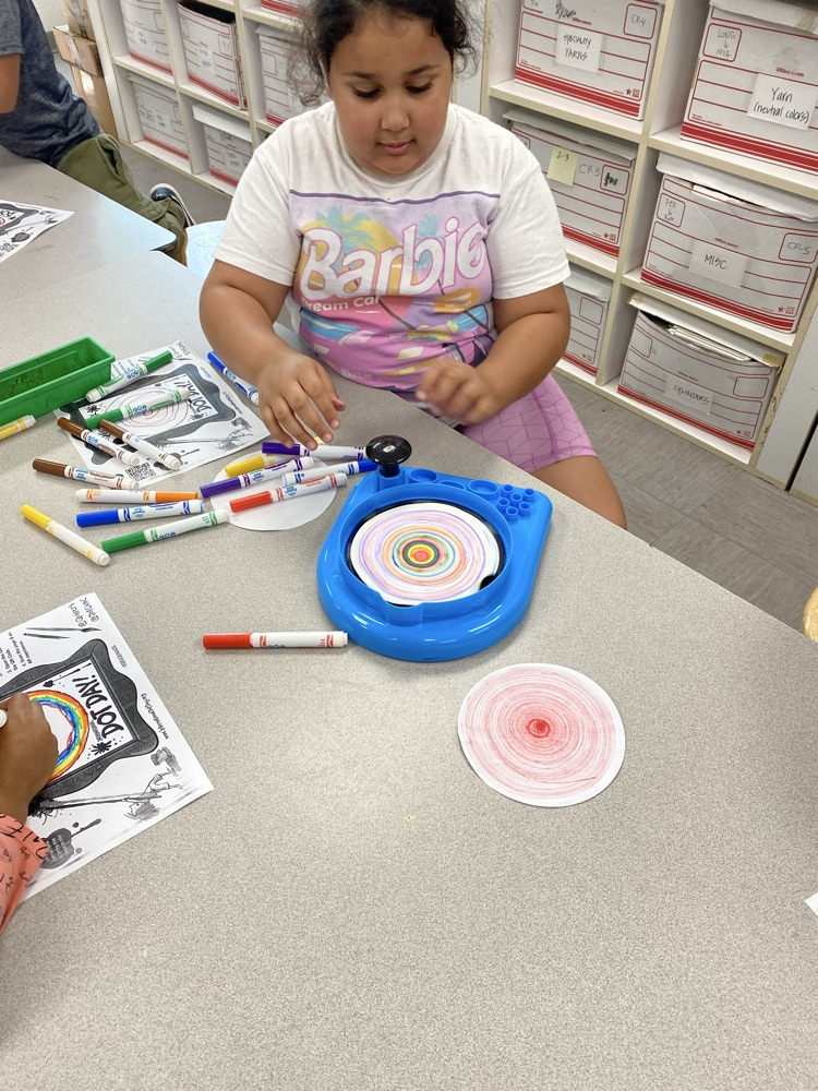students in art class