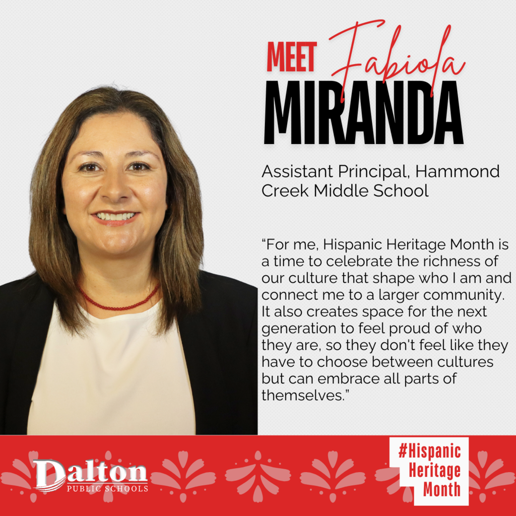 Hispanic Heritage Month Staff Spotlight: Fabiola Miranda 🌟 Assistant Principal, Hammond Creek Middle School