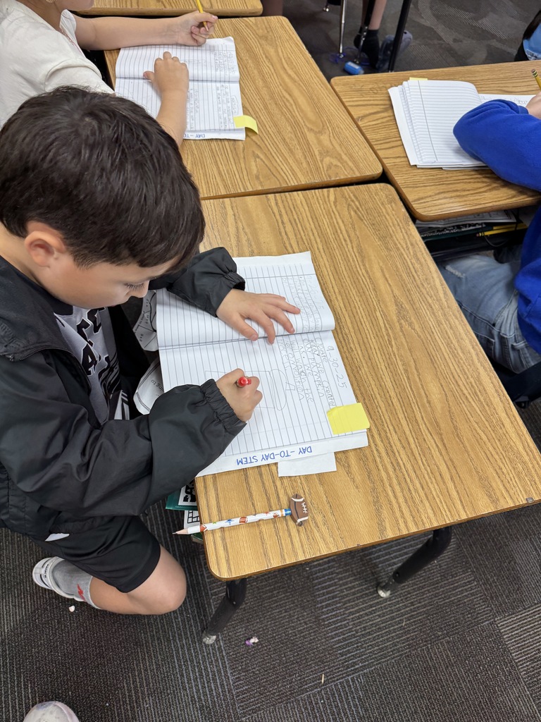 Students using recycling guides to sort trash