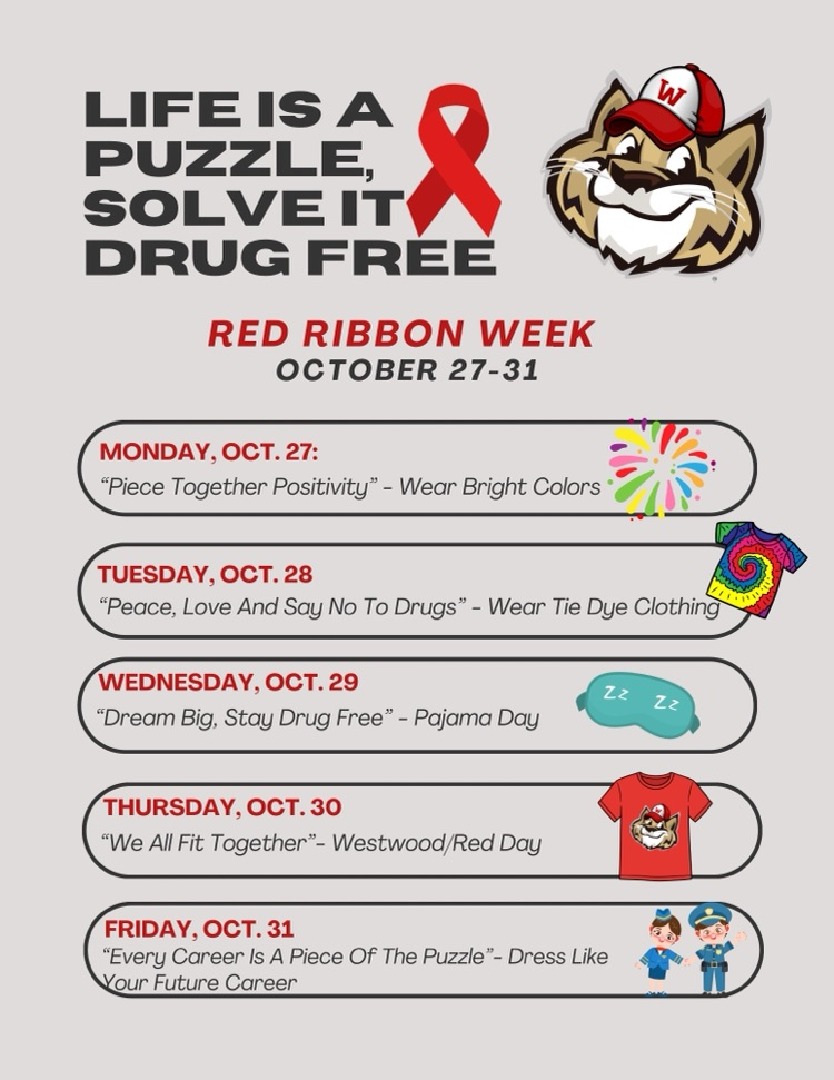 Red Ribbon Week Dress Up Days Flyer-English 