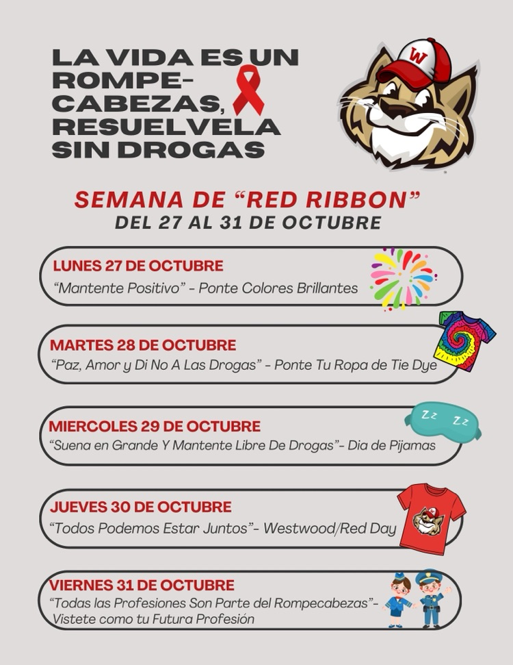 Red Ribbon Week Dress Up Days Flyer-Spanish 