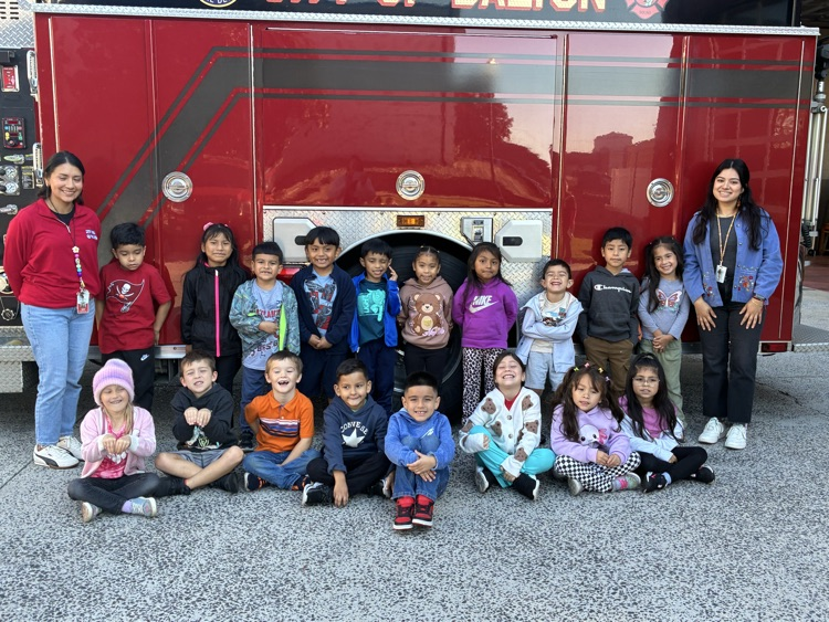kindergarten students visit fire station
