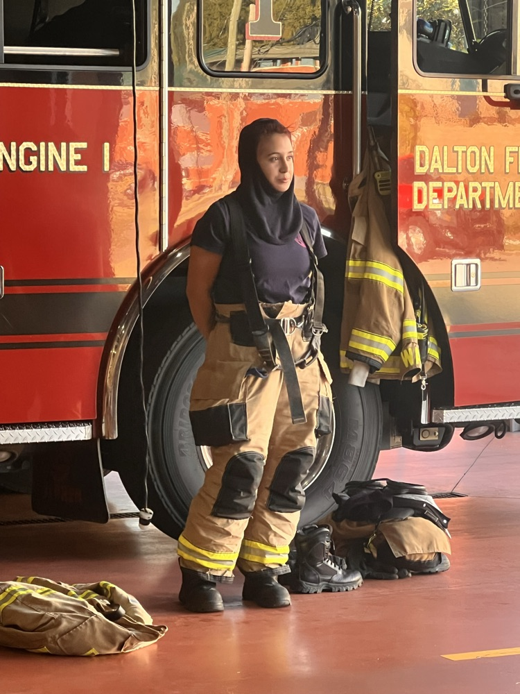 kindergarten students visit fire station