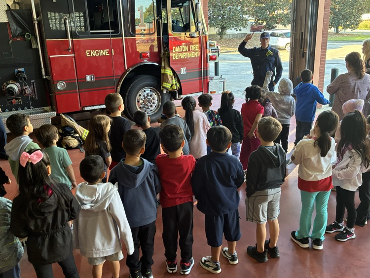 kindergarten students visit fire station