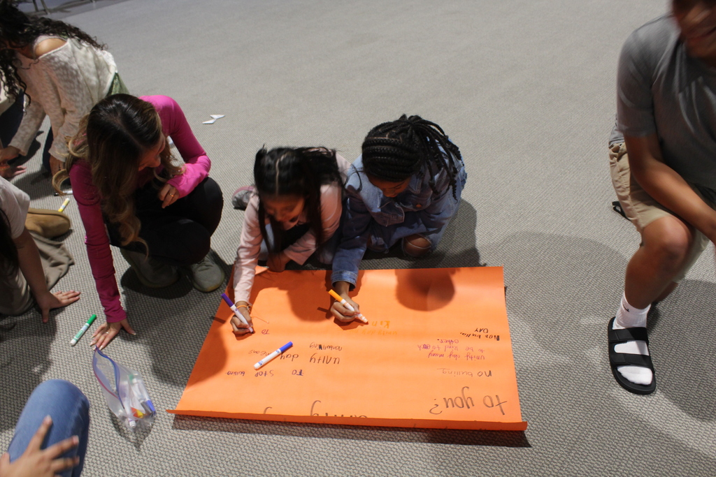 students working together in group