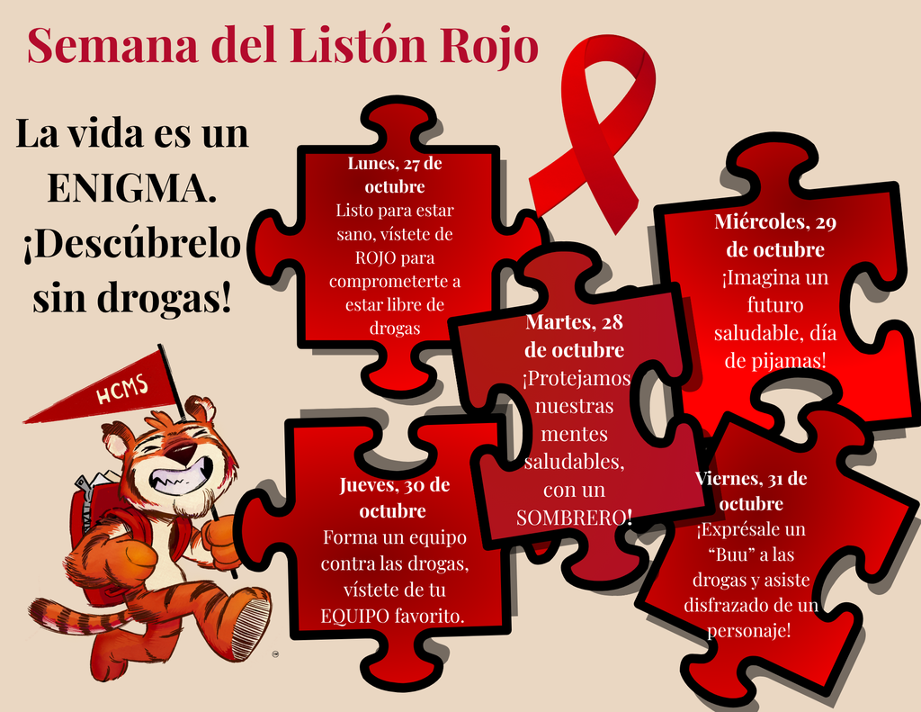 Red Ribbon Week Image in Spanish 