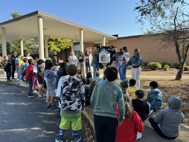 Picture of the revealing of the Little Library 
