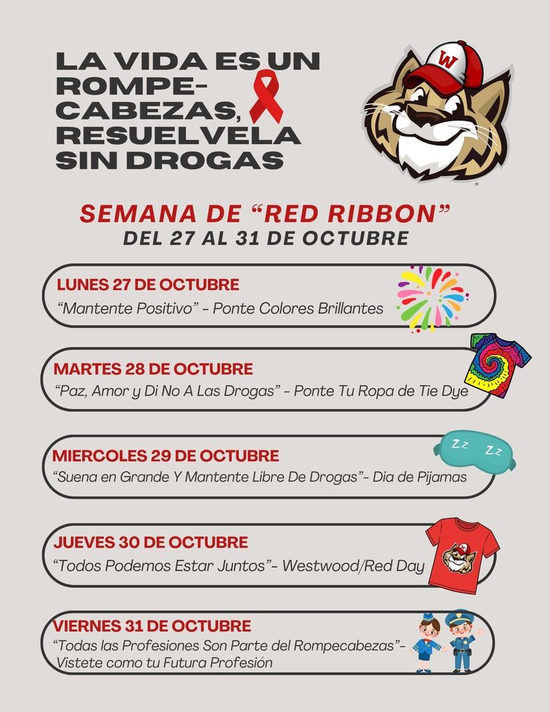 Red Ribbon Week Dress Up Flyer-Spanish