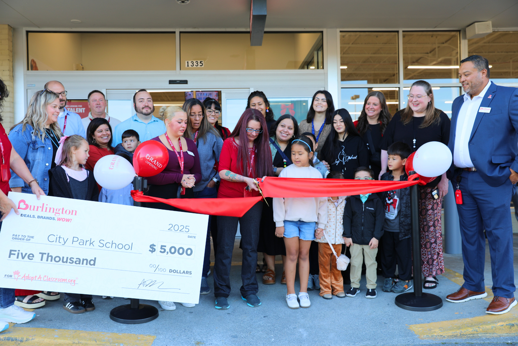 Dalton Public Schools is proud to welcome @Burlington to our community and honored that City Park School was selected to receive a $5,000 donation through @AdoptAClassroom as part of Burlington’s grand opening celebration.