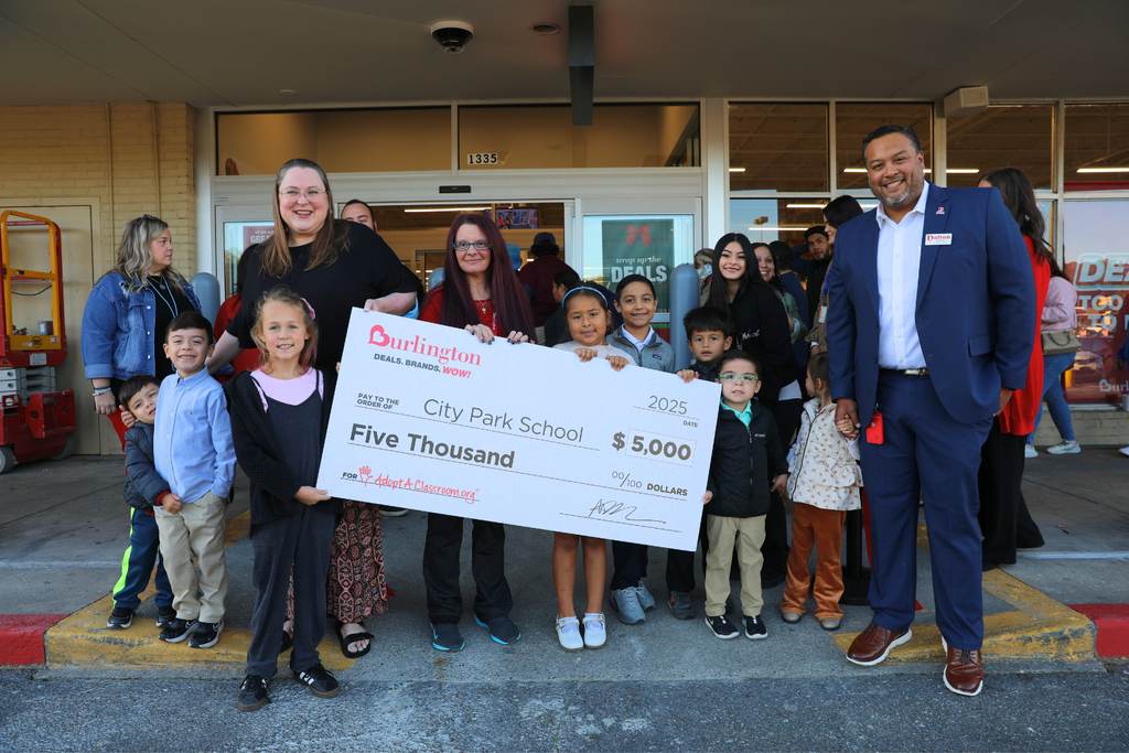Dalton Public Schools is proud to welcome @Burlington to our community and honored that City Park School was selected to receive a $5,000 donation through @AdoptAClassroom as part of Burlington’s grand opening celebration.