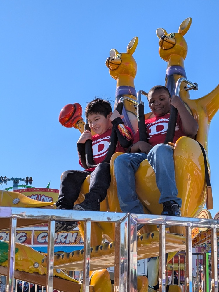 Students having fun on a ride