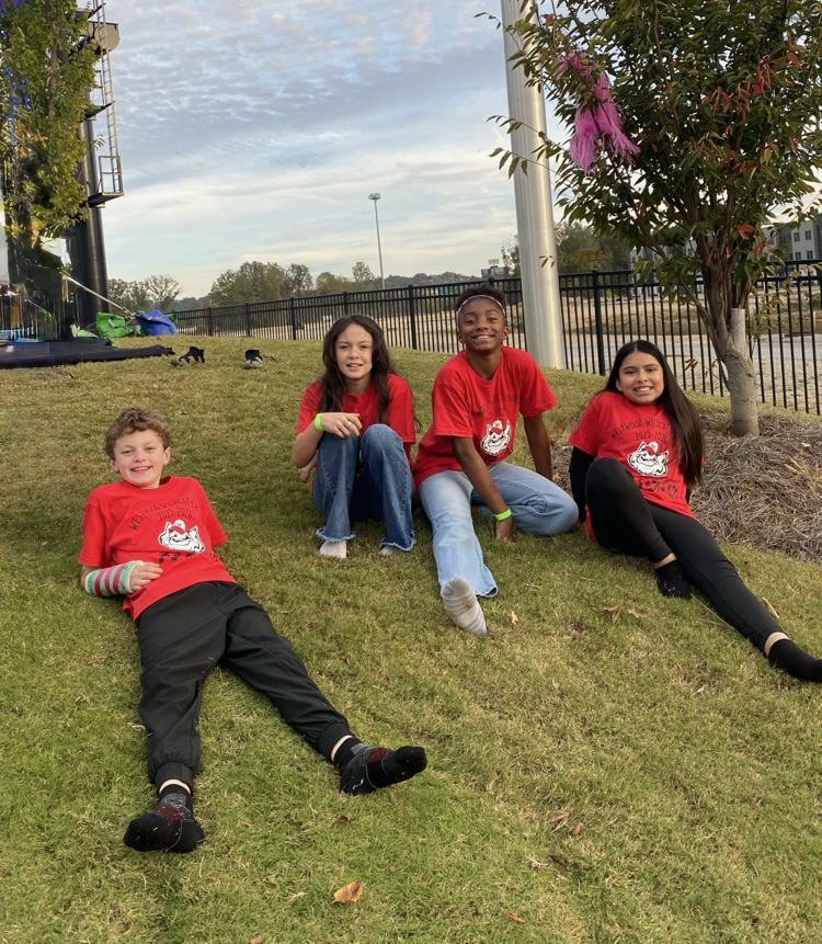 Students having fun before the game 
