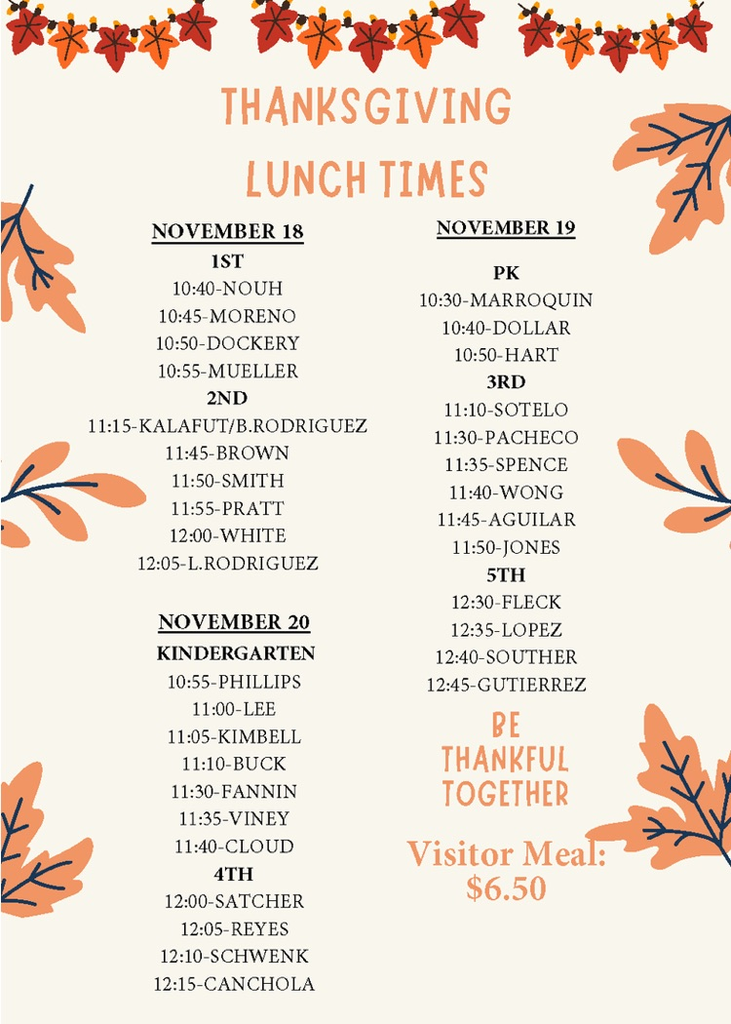Thanksgiving lunches