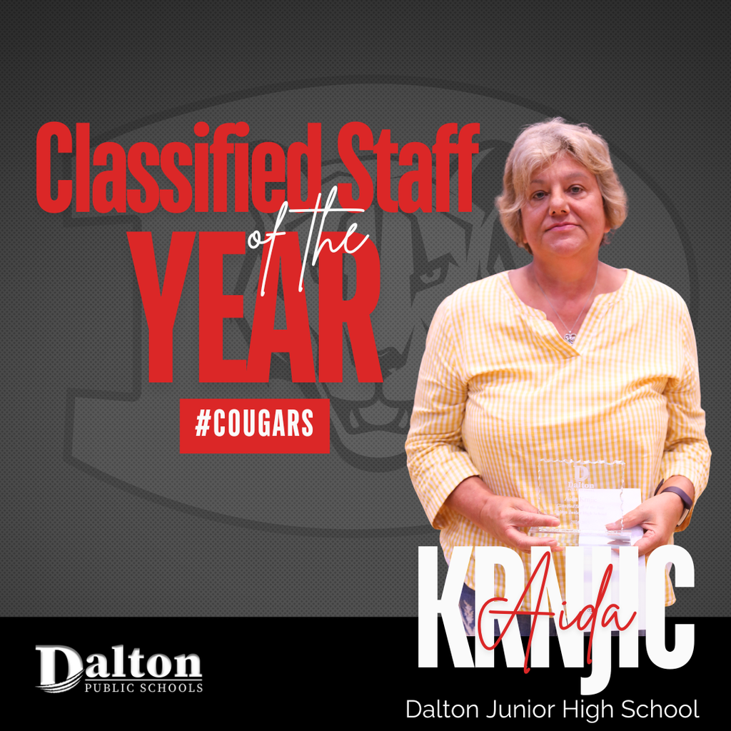Aida Krnjic Named Dalton Junior High Schoolās 2024ā2025 Classified Staff Member of the Year