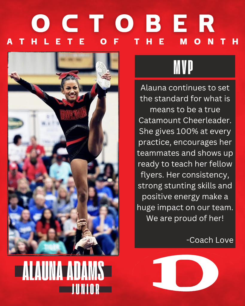 October ahtlete of the month Alauna Adams