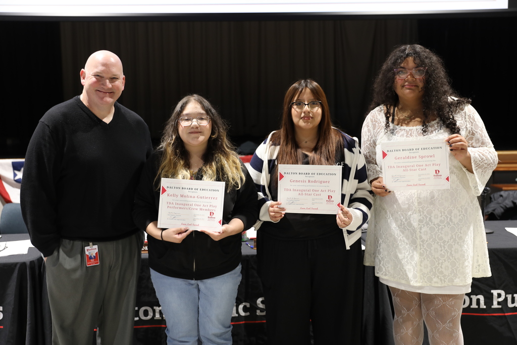 During the November 10 Board of Education meeting, the Dalton Board of Education celebrated outstanding student achievements across the district.