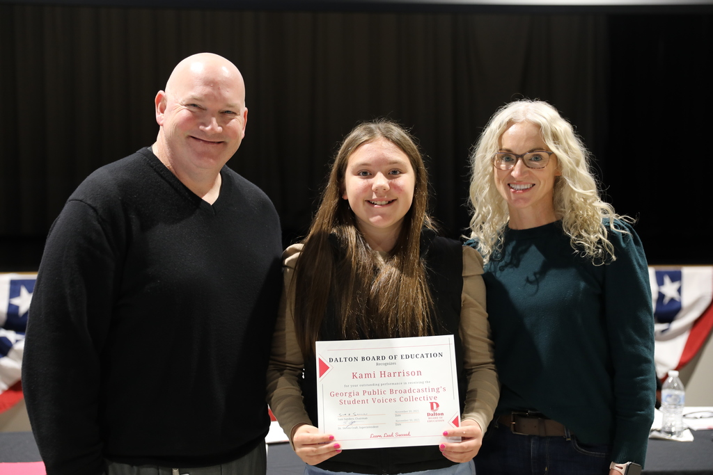 During the November 10 Board of Education meeting, the Dalton Board of Education celebrated outstanding student achievements across the district.